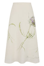 Load image into Gallery viewer, Linen midi skirt with print