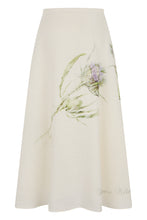 Load image into Gallery viewer, Linen midi skirt with print