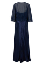 Load image into Gallery viewer, Long Satin Dress with Cape
