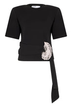 Load image into Gallery viewer, Cotton T-shirt with rhinestones