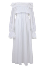 Load image into Gallery viewer, Long off-the-shoulder cotton dress