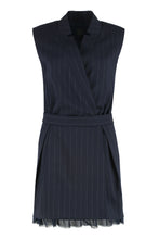 Load image into Gallery viewer, Short sleeveless dress in houndstooth wool