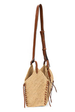 Load image into Gallery viewer, Raffia bag with leather inserts