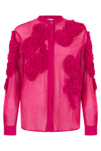 Load image into Gallery viewer, Sheer shirt with applied roses