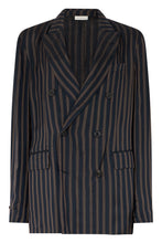 Load image into Gallery viewer, Pinstriped double-breasted blazer