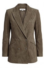 Load image into Gallery viewer, Double-breasted jacket in suede leather