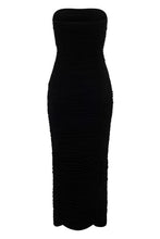 Load image into Gallery viewer, Midi dress without straps with drapes