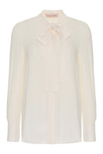 Load image into Gallery viewer, Pussy-bow silk blouse