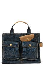 Load image into Gallery viewer, Medium Cargo Tote bag in denim and suede