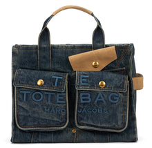 Load image into Gallery viewer, Medium Cargo Tote bag in denim and suede