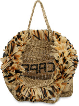 Load image into Gallery viewer, Fringed raffia tote bag