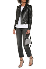 Load image into Gallery viewer, Leather biker jacket