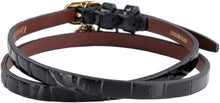 Load image into Gallery viewer, Leather bracelet with metal logo pendant and skull