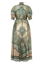 Load image into Gallery viewer, Long silk dress with floral print