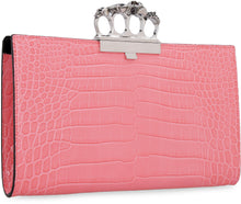 Load image into Gallery viewer, Croco-print leather clutch