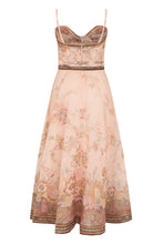 Load image into Gallery viewer, Midi dress in linen and silk blend