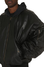 Load image into Gallery viewer, Leather bomber jacket