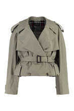 Load image into Gallery viewer, Folded dhort cotton trench coat