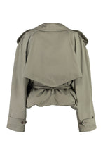 Load image into Gallery viewer, Folded dhort cotton trench coat