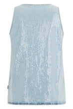 Load image into Gallery viewer, Denim top with sequins