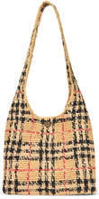 Load image into Gallery viewer, Woven tote bag in tartan
