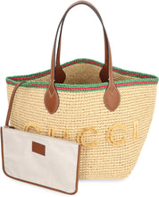 Load image into Gallery viewer, Raffia shopper bag