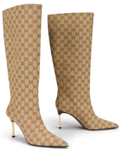 Load image into Gallery viewer, High Beige Boot with Stiletto Heel