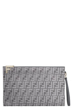 Load image into Gallery viewer, Pouch in black FF jacquard fabric
