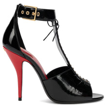 Load image into Gallery viewer, Open-toe shoe with stiletto heel