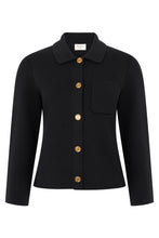 Load image into Gallery viewer, Elegant black jacket for women with long sleeves versatile