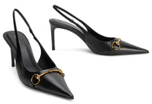 Load image into Gallery viewer, Decollete in leather with strap