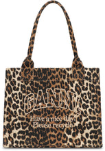 Load image into Gallery viewer, Large leopard print tote bag