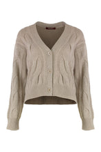 Load image into Gallery viewer, Cardigan in wool and cashmere with braids