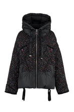 Load image into Gallery viewer, Puff Khris Tweed hooded down jacket