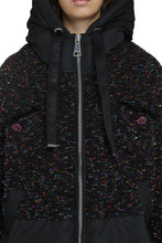 Load image into Gallery viewer, Puff Khris Tweed hooded down jacket