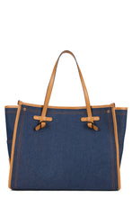 Load image into Gallery viewer, Marcella bag in denim effect fabric and leather