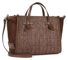 Load image into Gallery viewer, Marcella straw bag with suede finishes