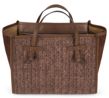 Load image into Gallery viewer, Marcella straw bag with suede finishes