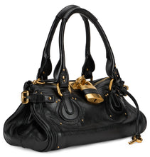 Load image into Gallery viewer, Elegant Black Leather Bag with Golden Details