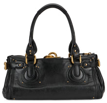 Load image into Gallery viewer, Elegant Black Leather Bag with Golden Details