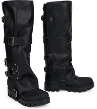 Load image into Gallery viewer, Leather biker boots