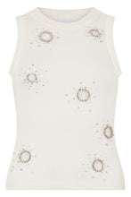 Load image into Gallery viewer, Ribbed tank top with rhinestones