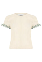 Load image into Gallery viewer, Ribbed knit top with jewelry decorations