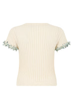 Load image into Gallery viewer, Ribbed knit top with jewelry decorations