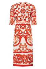 Load image into Gallery viewer, Midi dress in printed silk
