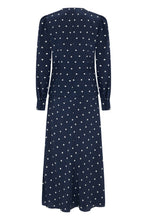 Load image into Gallery viewer, Long silk dress with polka dots