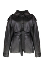 Load image into Gallery viewer, Leather jacket with belt