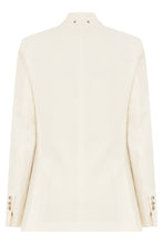Load image into Gallery viewer, Ivory double-breasted blazer with elegant metal buttons