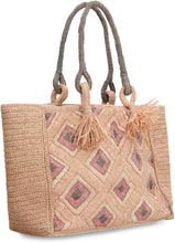 Load image into Gallery viewer, Holy L raffia tote bag