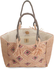 Load image into Gallery viewer, Holy L raffia tote bag